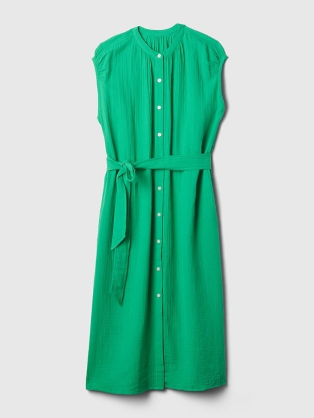 GAP Green Gauze Belted Shirt Dress Size XL - Picture 5 of 9